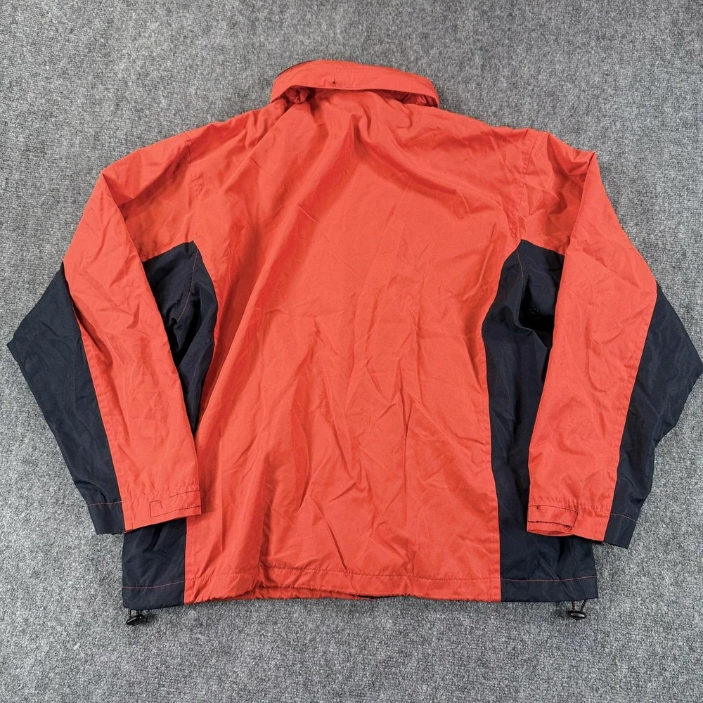 Chaps Ralph Lauren Jacket Mens XL Orange Hooded Windbreaker‎ Outdoor Coat